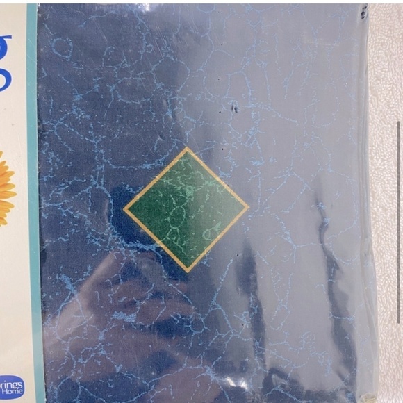 Vintage Spring Maid Navy Blue Marble Print Twin Flat Sheet - Picture 4 of 6